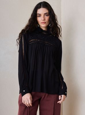 Blusa Encaje Y Bordado