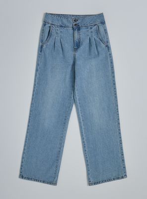 Jeans Wide Leg con Pinzas Niña