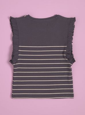 Imagen 2 del producto Polera Rayada con Vuelos de Algodón