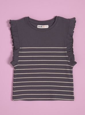 Imagen 1 del producto Polera Rayada con Vuelos de Algodón