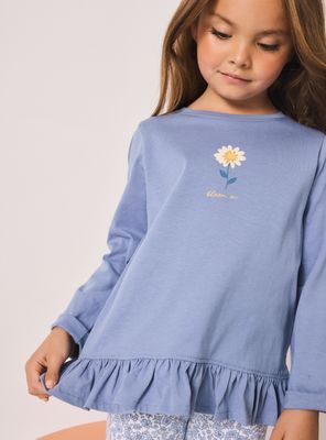 Imagen 2 del producto Polera con Estampado y Vuelos Abajo