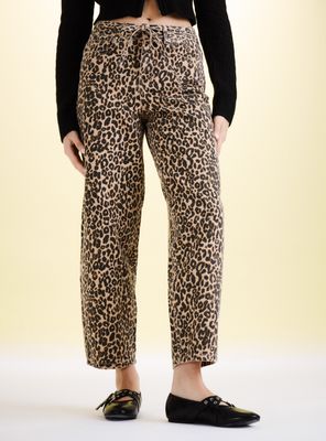 Jeans Balloon Animal Print Cinturón