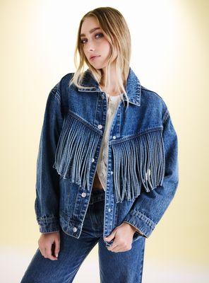 Chaqueta Oversized Flecos Delanteros y Traseros