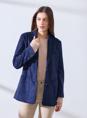 Blazer de Gamuza Sintética Forrado