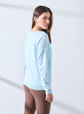 Imagen 2 del producto Sweater con Textura de Líneas Delantero y Botones