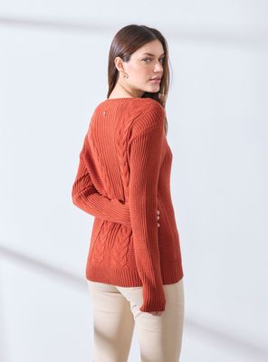 Imagen 2 del producto Sweater con Diseño de Trenzas en Delantero