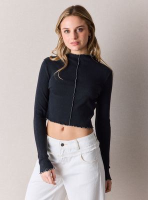 Polera Cuello Alto Detalle Bitono