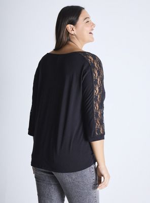 Imagen 2 del producto Polera Murciélago Encaje Mangas Curvy