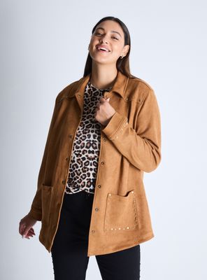 Chaqueta Sobre Camisa Gamuza Western Curvy