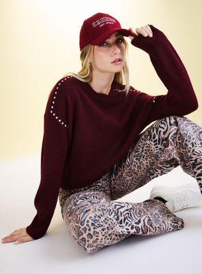 Sweater Cuello Mock con Corte en Escote