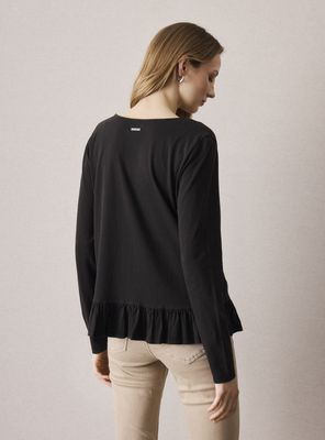 Imagen 2 del producto Polera Corte Peplum con Proceso de Lavado