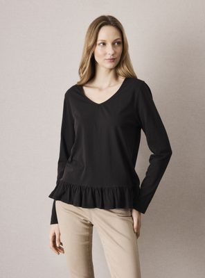 Polera Corte Peplum con Proceso de Lavado