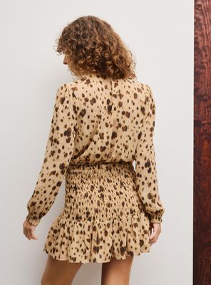 Imagen 2 del producto Vestido Corto Fruncido con Estampado Animal