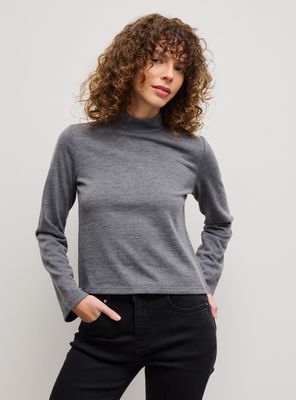 Polera Cuello Mock Manga Larga Suave