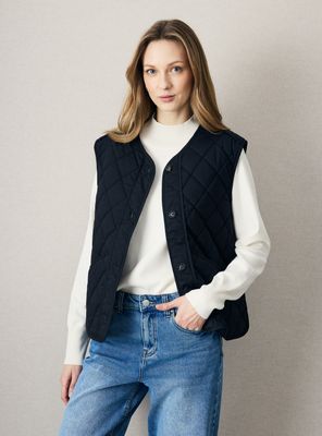Chaqueta Abotonada Quilted sin Mangas