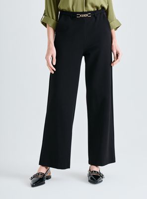 Pantalón Corte Recto con Aplicación en Cintura