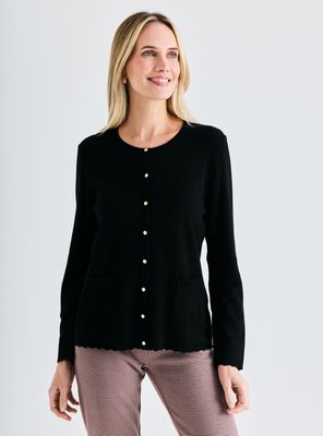 Chaleco con Bolsillos y Detalle Crochet en Puños Basta