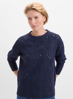 Sweater Cuello Redondo Detalles Tejido