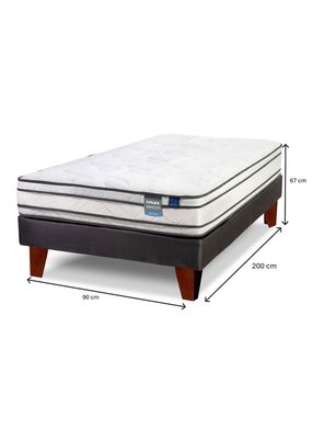 Imagen 2 del producto Cama Europea Innova 1 Plaza Box + Respaldo Royal Negro