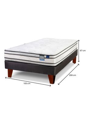 Imagen 2 del producto Cama Europea Innova 1.5 Plazas Box + Respaldo Royal Negro + Velador Rock