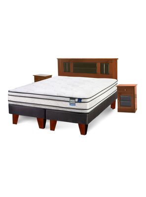 Cama Europea Innova 2 Plazas Box Base Dividida + Set Muebles Lorraine