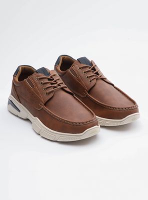 Imagen 2 del producto Zapato Casual Plantilla Textil Mesh Acordonado Cuero Hombre