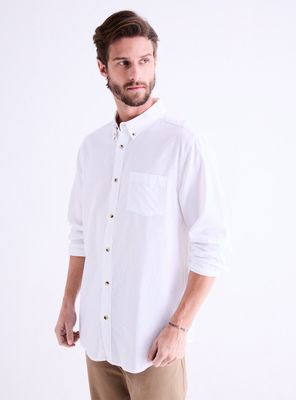 Camisa Manga Larga Lino Algodón