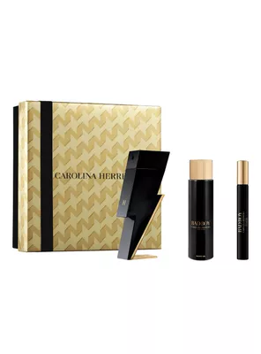 Set Perfume Bad Boy EDT Hombre 100 ml + Gel de Baño 100 ml + EDT 10 ml Carolina Herrera