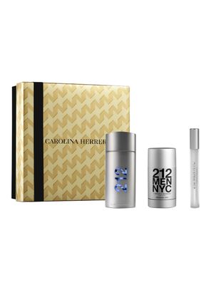Set Perfume 212 Men NYC EDT Hombre 100 ml + Desodorante Stick 75 ml + EDT 10 ml Carolina Herrera