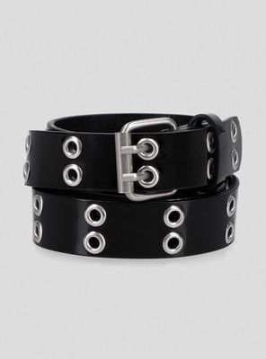 Cinturón Doble Ojetillos Cuero Sintético