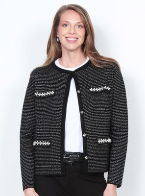 Chaleco Manga Larga Aplicación en Bolsillos