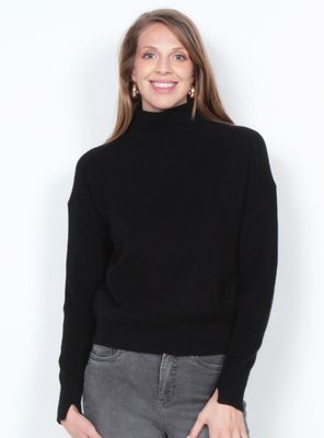 Sweater Manga Larga Sólido Cuello Alto