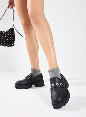 Mocasín Plataforma con Ojetillos Mujer