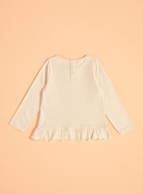 Imagen 2 del producto Polera con Estampado Frontal y Vuelos Abajo