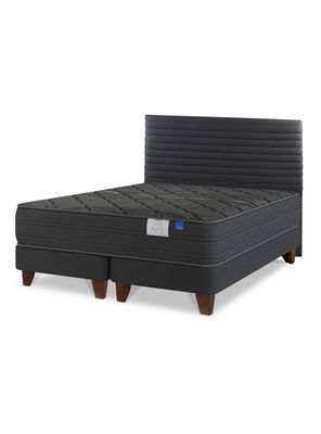Cama Europea King Black Base Dividida Respaldo