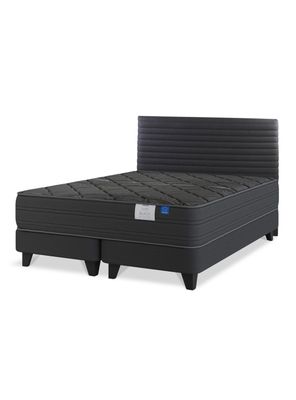 Cama Europea King Black Base Dividida Respaldo