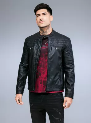 Chaqueta Biker Ed Hardy con Logo en Relieve