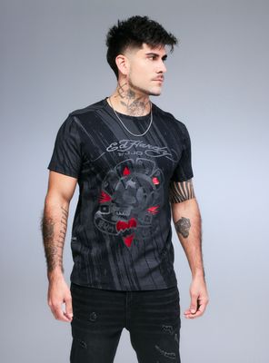 Polera Ed Hardy Brochazos y Calavera