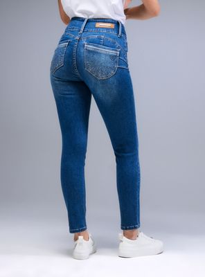 Imagen 2 del producto Jeans Push Up con Vivo y Strass en Bolsillos Traseros