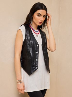 Blusa Gillet de Cuero