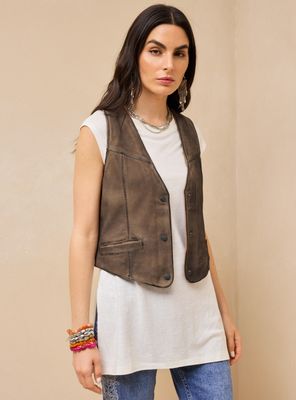 Blusa Gillet  de Gamuza