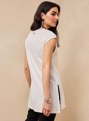 Imagen 2 del producto Polera Rib en Cuello y Abertura en Costados