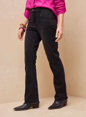 Jeans Bordados en Costados