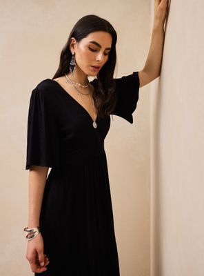 Vestido Tela con Jacquard al Tono