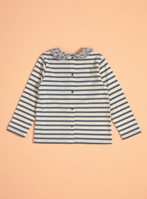 Imagen 2 del producto Polera Rayas Cuello Bobo Estampado Niña