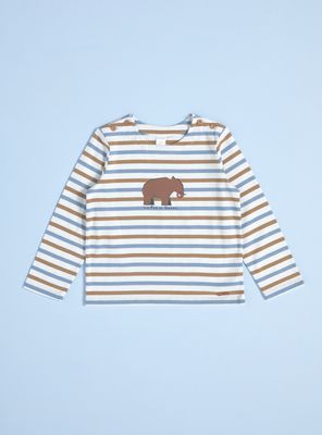 Polera Rayas con Estampado Elefante