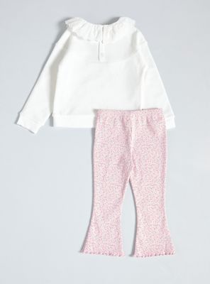 Imagen 2 del producto Conjunto Polerón Cuello Vuelos y Calza Flare Niña