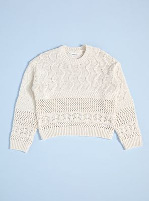 Sweater Punto Fantasía con Calado Niña