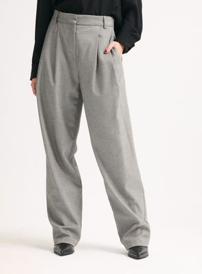 Pantalón Italiano con Pinzas Tiro Alto