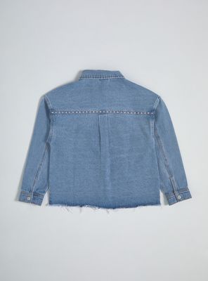 Imagen 2 del producto Chaqueta Denim con Tachas y Basta Deshilachada